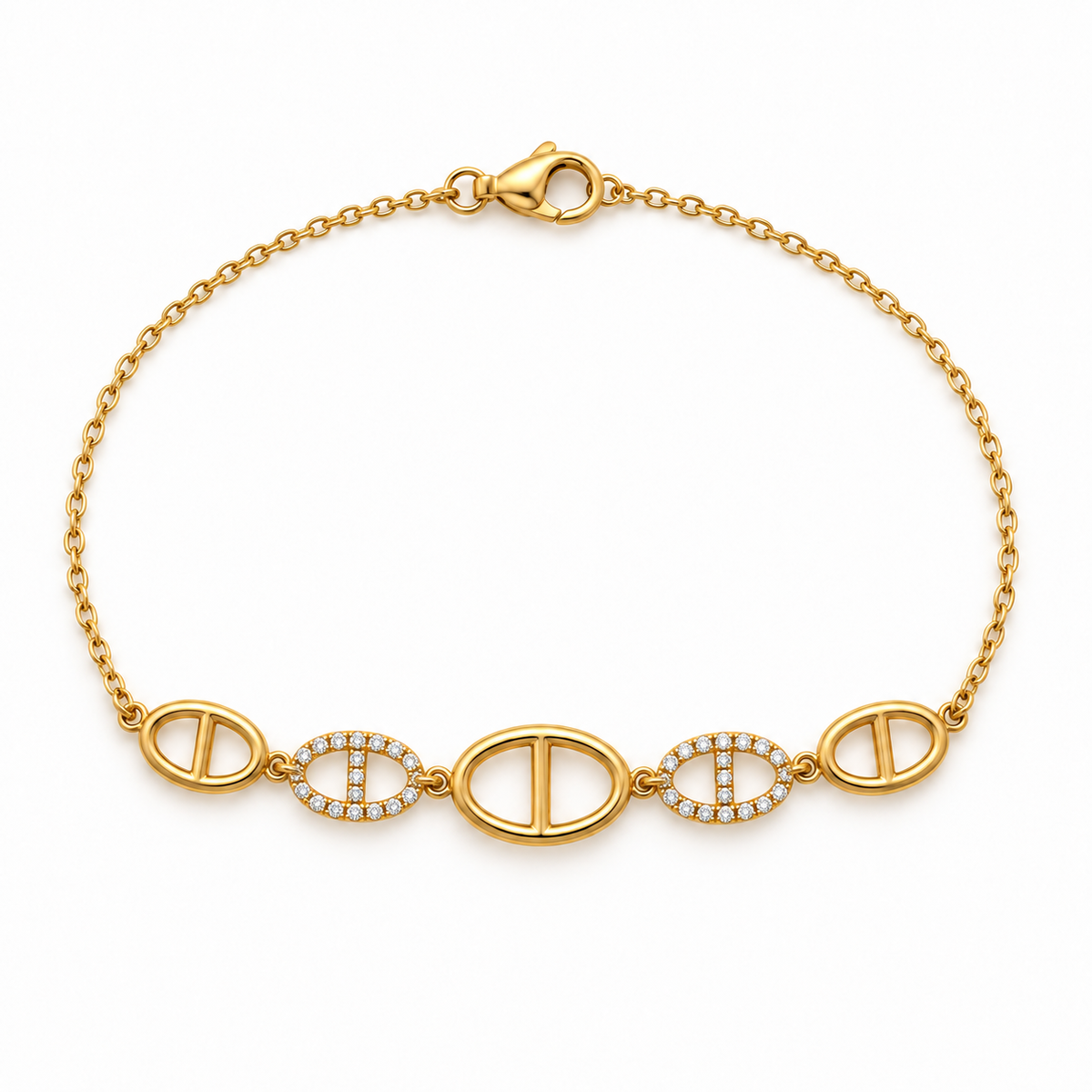 Bracelet Doria doré à mailles marines ovales – photo catalogue
