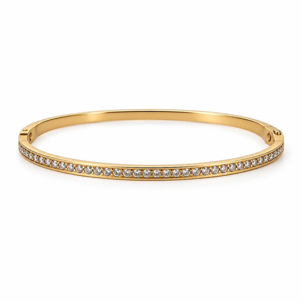Jonc Joya doré avec strass sur fond blanc